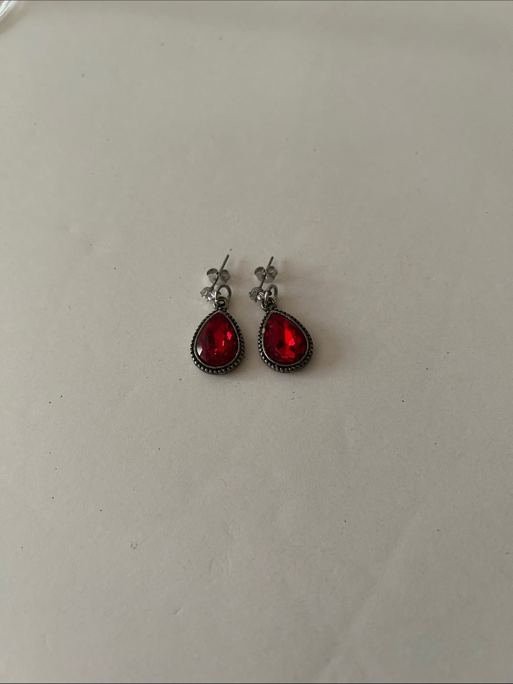 Red Teardrop Crystal Drop Earrings - Women Jewelry
